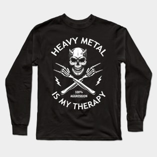 Heavy Metal Is My Therapy Cool Saying Long Sleeve T-Shirt
